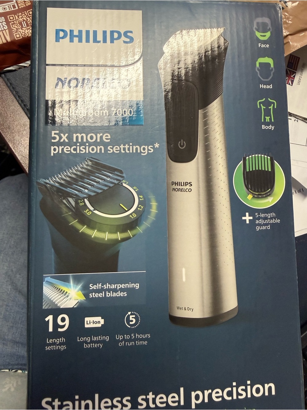 Philips Silver and Black Beard Trimmer with Precision Settings